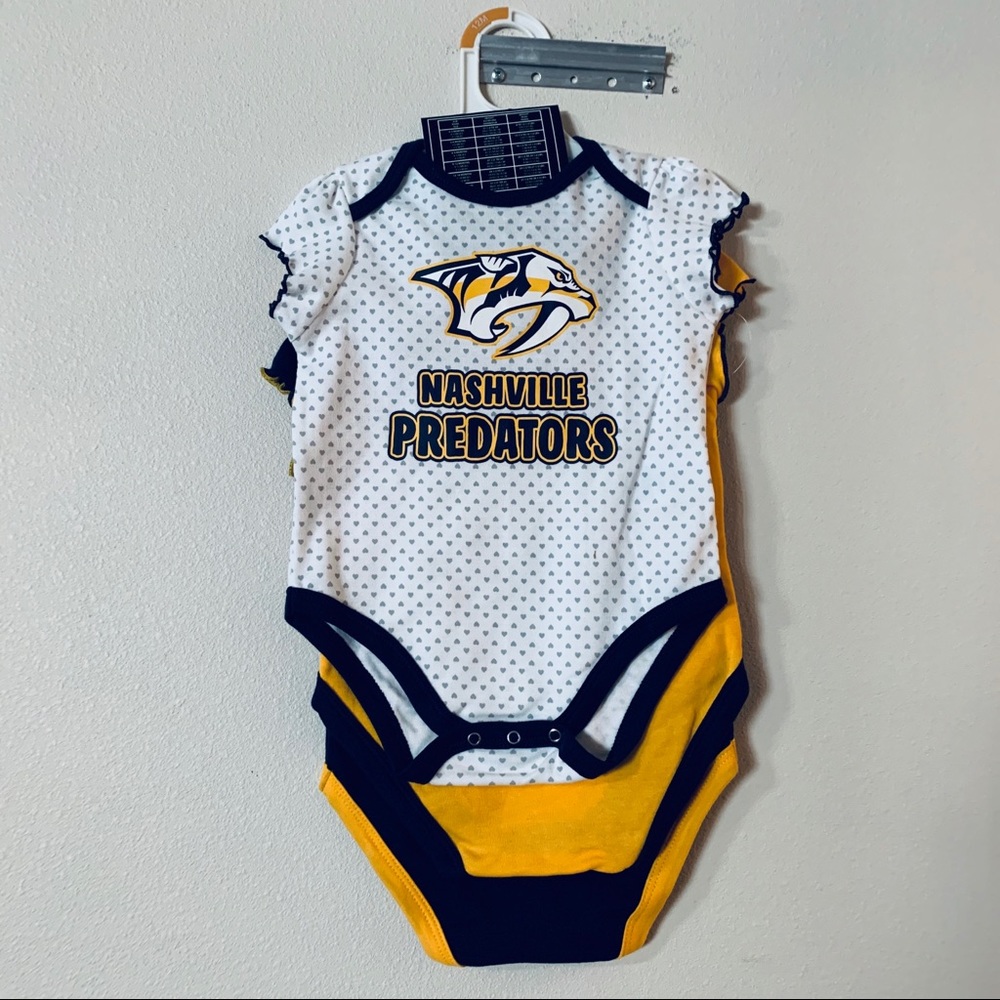 Nashville Predators 3 Pc Set Onsies Various Sizes